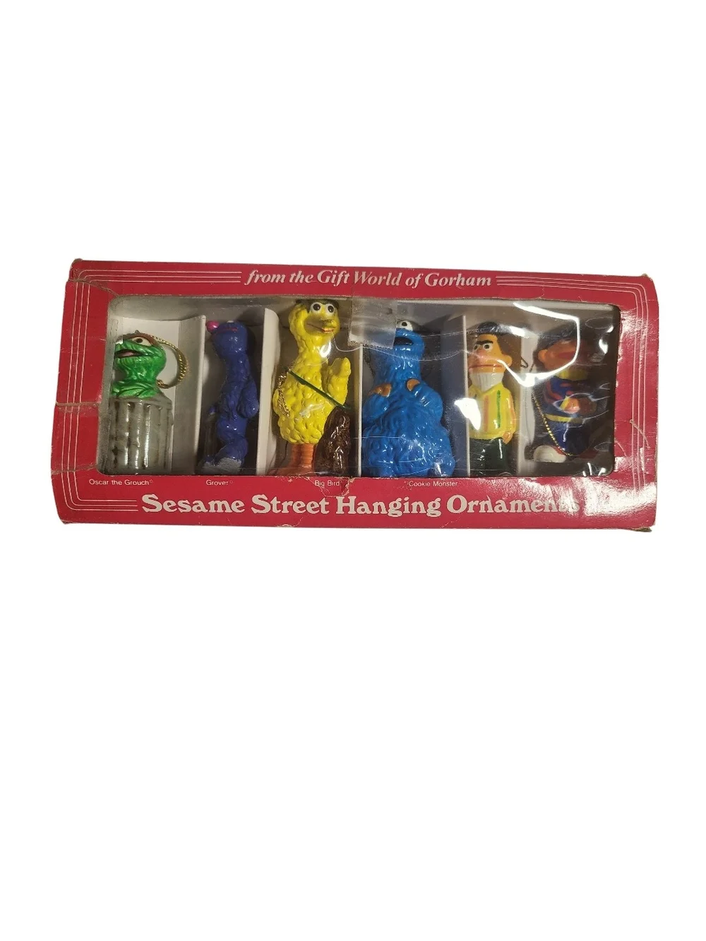Gorham Vintage 1977 Sesame Street Ceramic Hanging Ornaments Boxed Set